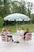 Back yard patio with cabana table